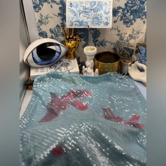 🆕 RAT & BOA 🧿 NWOT Marisol Blue Floral Printed Sequin Shimmer Maxi Dress SzXXL - Picture 9 of 12